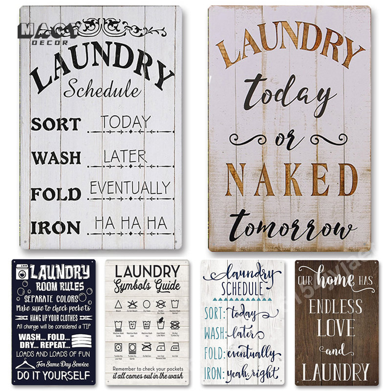 Home Bathroom Furniture - Targa in Metallo con Slogan, Decorazione