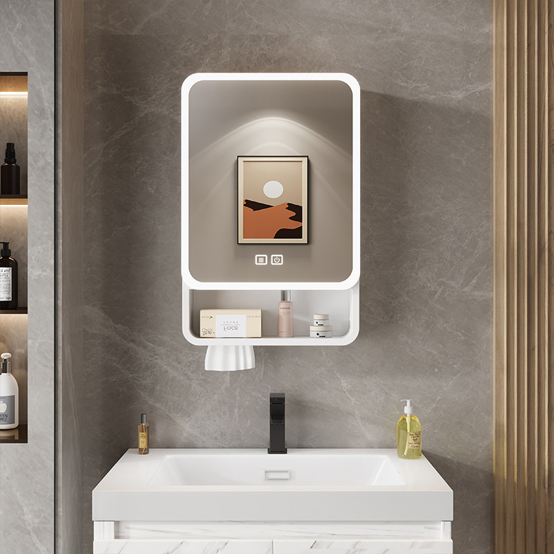 Home Bathroom Furniture - Organizer con Specchio, Armadietto da Bagno,