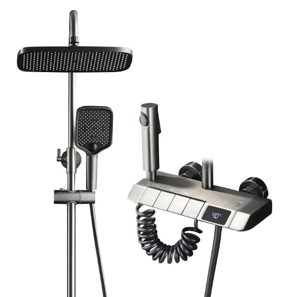 Home Bathroom Shower - Set doccia per pianoforte grigio con