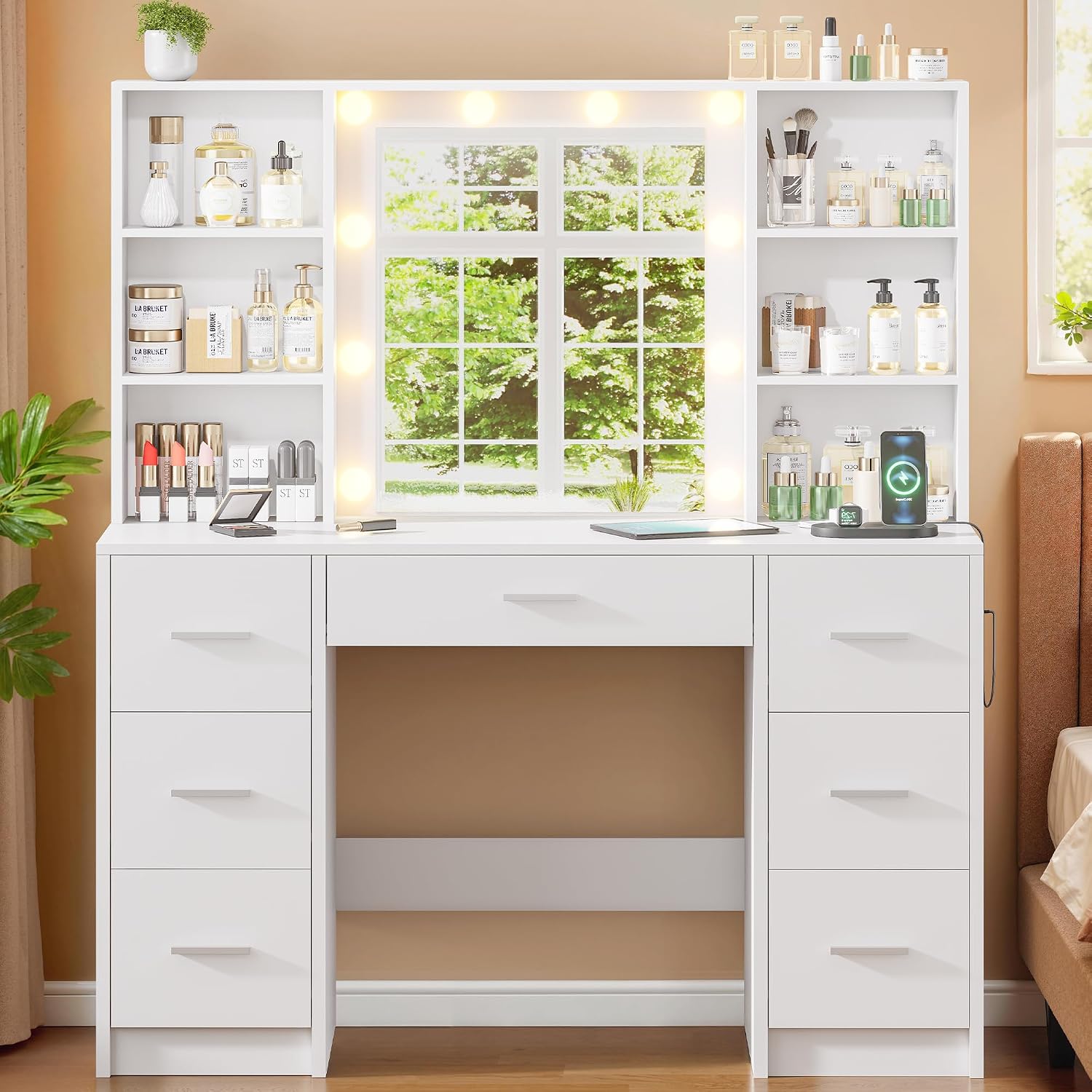 Home Outlet Bathroom Mirrors - Grande Tavolo da Trucco con Specchio