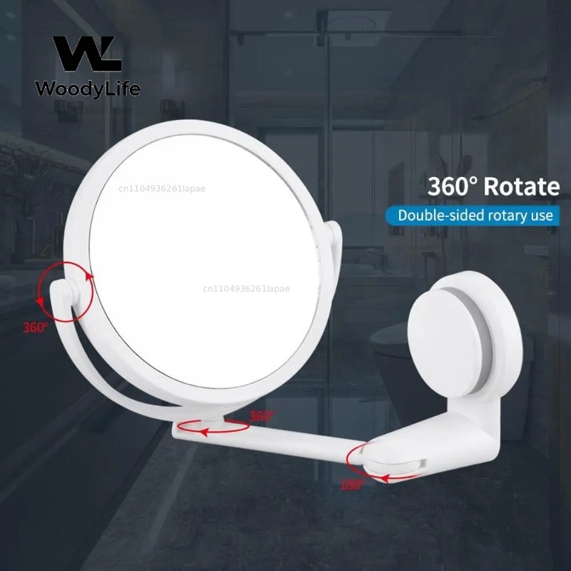 Shaving Mirror Suction - Specchio da Bagno Rotante Pieghevole in