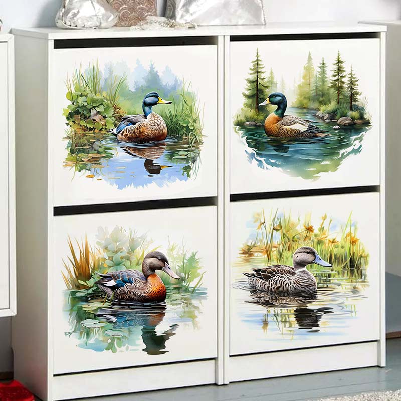 Home Bathroom Wallpaper - Carino colorato nuoto anatra adesivo da