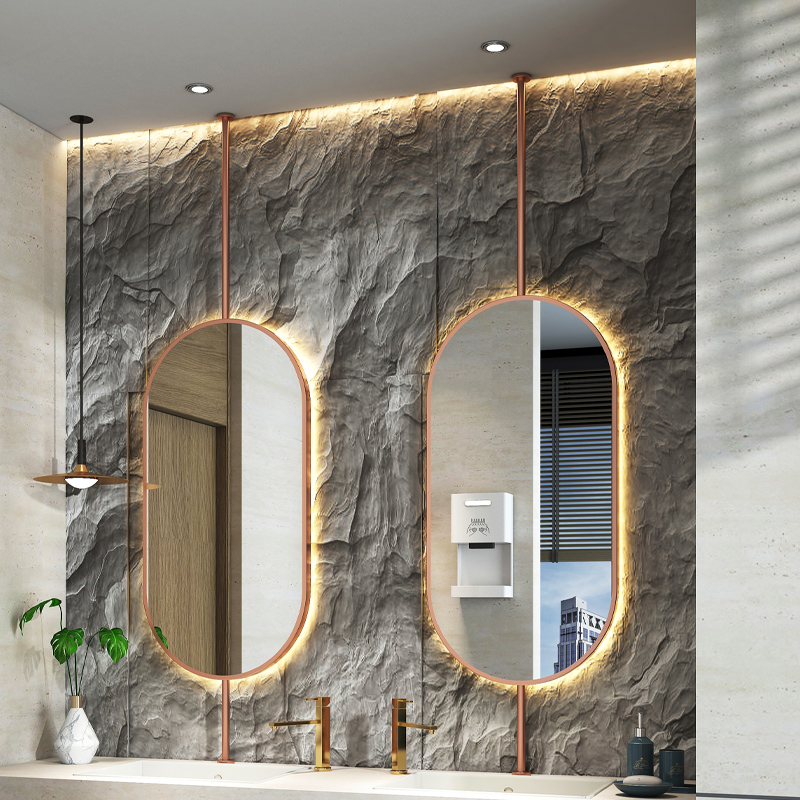 Home Bathroom Furniture - Specchio Ovale da Soffitto 60x90cm, Specchio