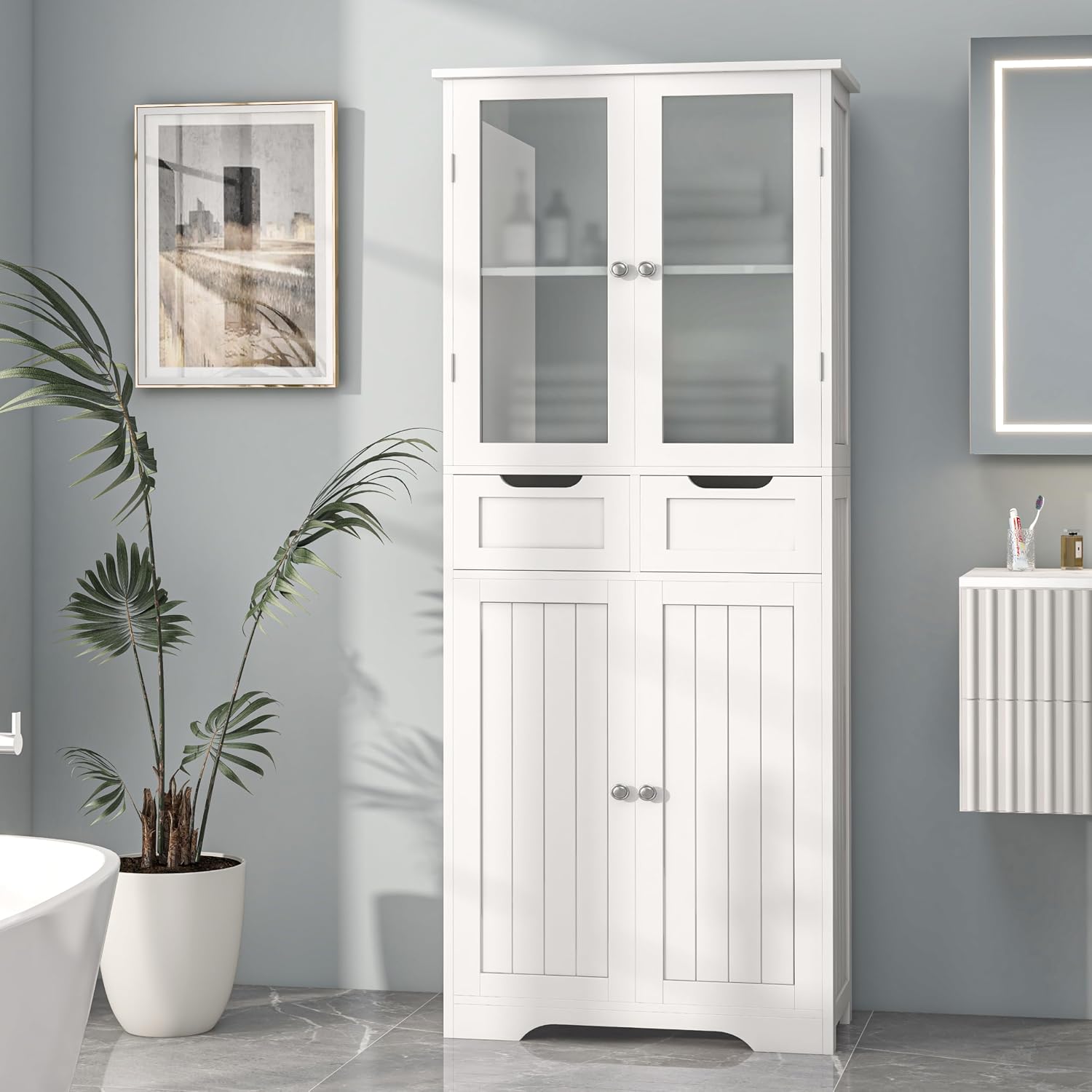 Home Bathroom Furniture - Mobiletto Alto da Bagno Autoportante con