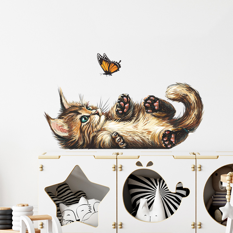 T15 # Cute Kitten Butterfly Pl - Home Bathroom Wallpaper recensione e prezzo