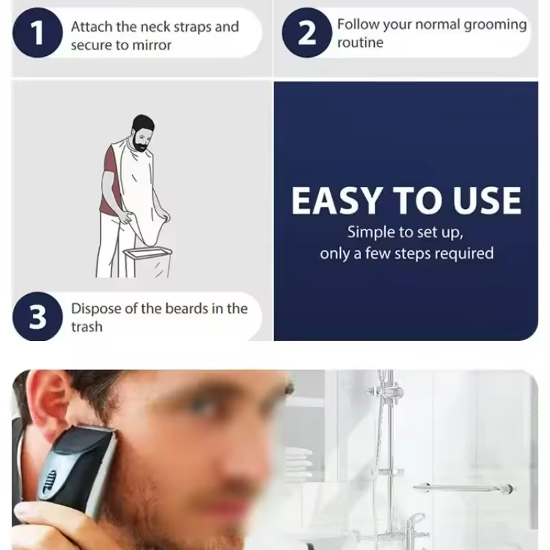 Grembiuli da barba maschili in - Shaving Mirror Suction recensione e prezzo
