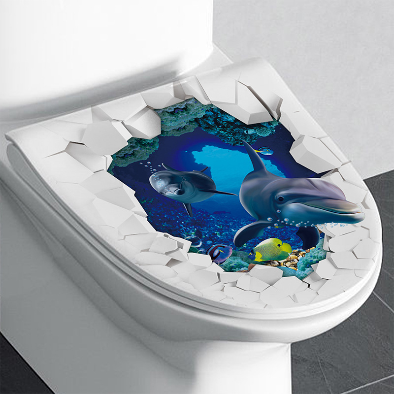 1 pz 3D sedile del water Wall  - Home Bathroom Wallpaper recensione e prezzo