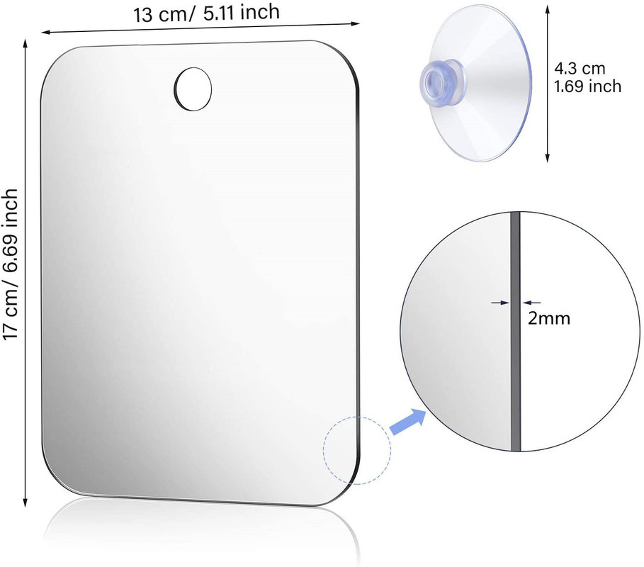 1 pz specchio acrilico con ven - Shaving Mirror Suction recensione e prezzo